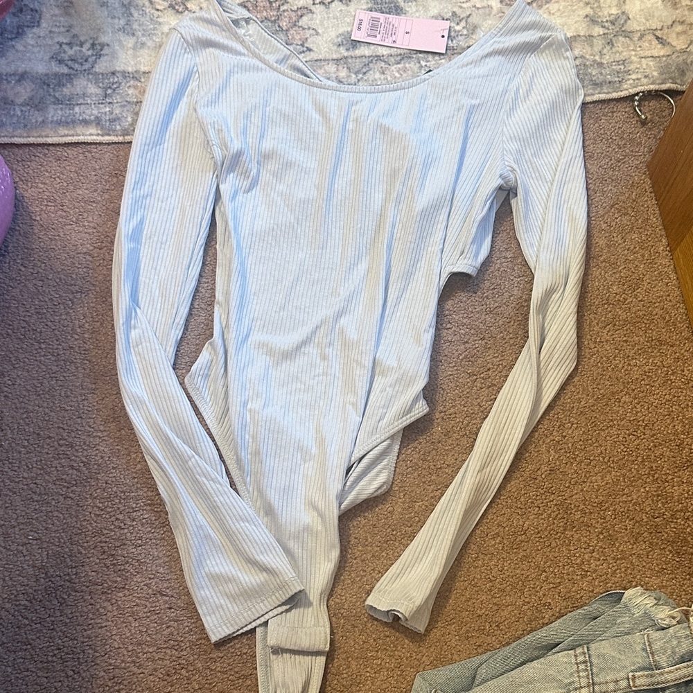 Target Light Blue Ribbed Bodysuit